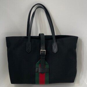 GUCCI - web buckle tote TECHNO Canvas large